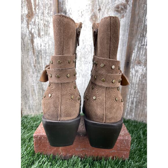 Crown Vintage Kilon Western Bootie Brown Suede Women's 8.5 Wide - Picture 4 of 6